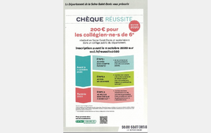 Entrée au collège  CHEQUE REUSSITE 