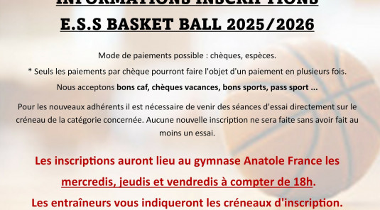 INSCRIPTIONS BASKET BALL 2025.2026